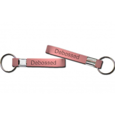 13mm debossed pink wristband keychain